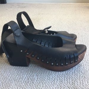 Ankle wrap free people clogs